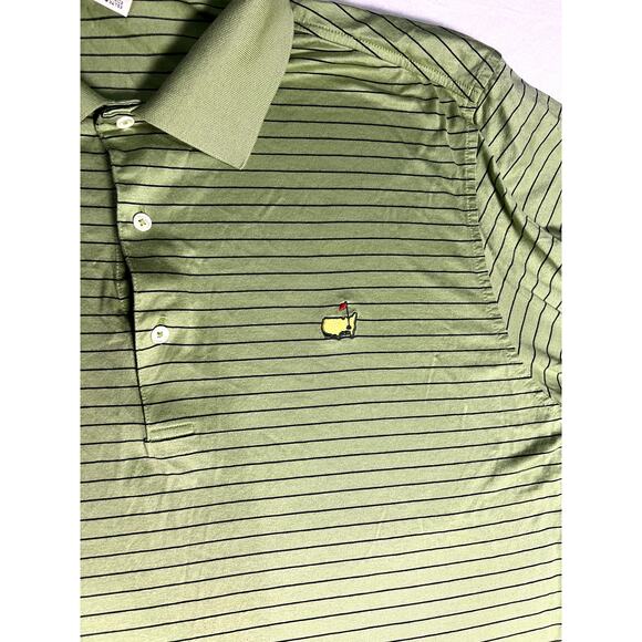 Fairway & Greene Golf Polo Men Masters Green Stripe Short Sleeve Shirt Large - Picture 1 of 8